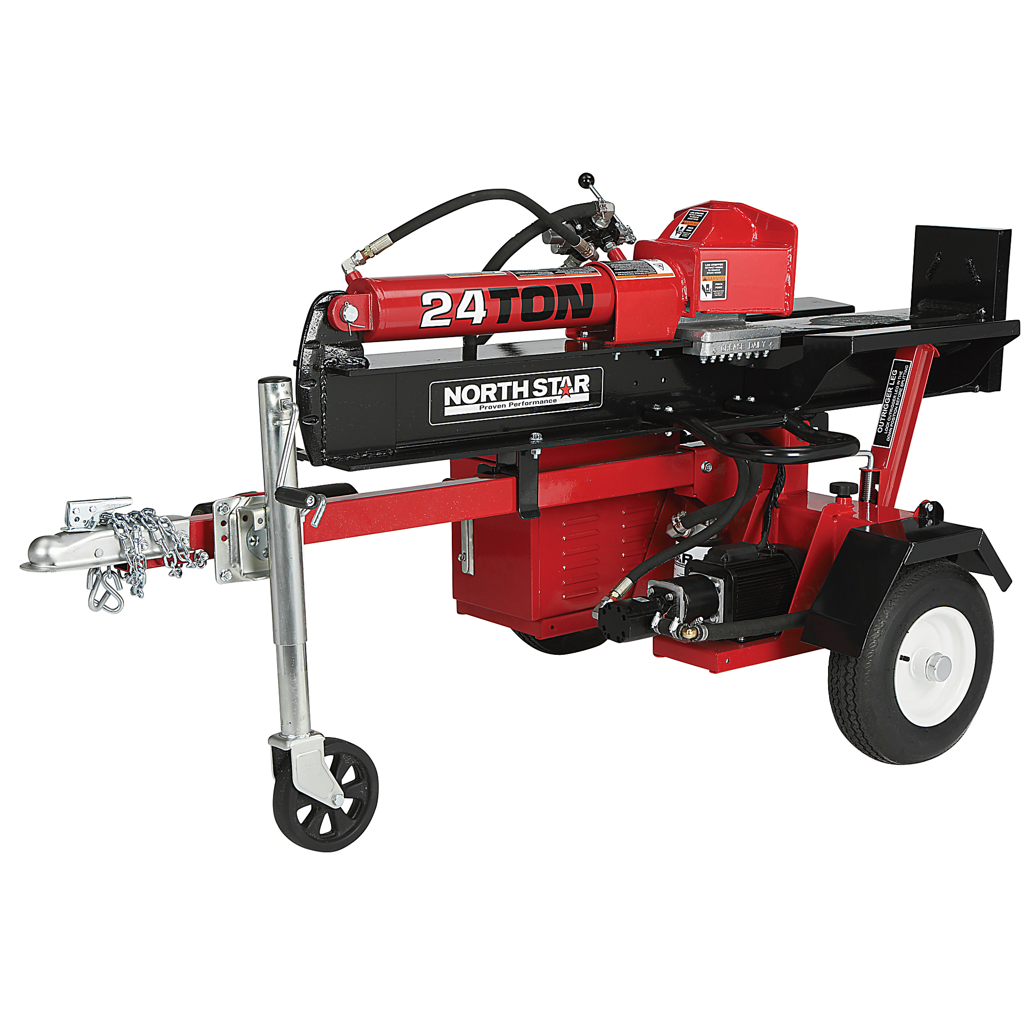 NorthStar 24-Ton Horizontal/Vertical Battery-Powered, Electric Log Splitter with Battery and Charger, 16in. Dia. x 25in.L Max. Log Size